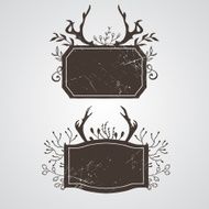 Vintage vector frames with antlers N2