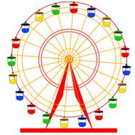 Silhouette atraktsion colorful ferris wheel N2