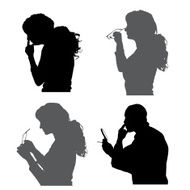 Vector silhouettes people N39