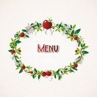 Red apple wreath illustration