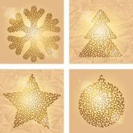 Set of 4 Christmas winter backgrounds Vector illustration