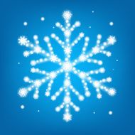 Snowflakes winter symbol blue background