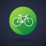 Long shadow icon with a bicycle