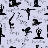 Seamless pattern with yoga poses