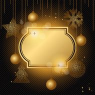 Elegant Christmas background with gold evening balls N4