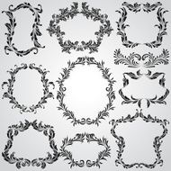 Calligraphic design elements and page decoration vintage frames N2