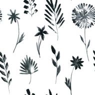 seamless pattern with flowers and grass N6