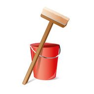 Map and bucket vector icon