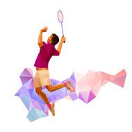 Polygonal professional badminton player