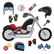 Motorcycle set Vector