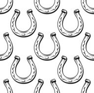 Seamless background pattern of horseshoes