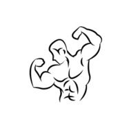 Bodybuilder silhouette abstract vector illustration N4