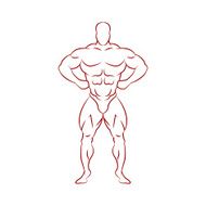 Bodybuilder silhouette abstract vector illustration N5