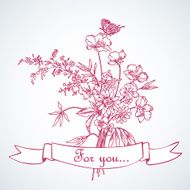 Card with a bouquet of wildflowers N2