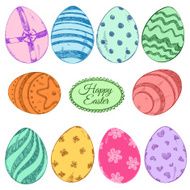 Set of colorful Easter eggs icons N2