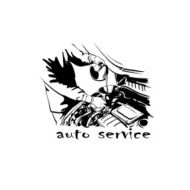 Auto service silhouette abstract vector illustration
