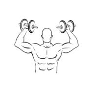 Bodybuilder silhouette abstract vector illustration N6