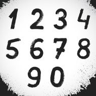 Grunge Style Font Numbers Vector Symbols