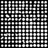 Ink blot collection of 170 isolated on black background