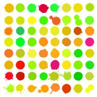 Set of abstract hand drawn watercolor drops