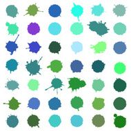 Set of abstract hand drawn watercolor drops N3