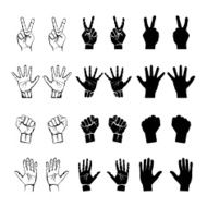 hands gestures icons set isolated vector illustration