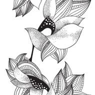 Graphic flowers pattern N3