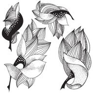 Graphic flowers pattern N4