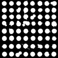 white spots set of 64 items isolated N2