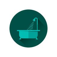 Bathtub and shower vector illustration