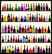 alcohol bottles on the wall