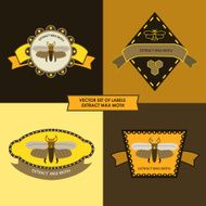 vector set of labels extract wax moth