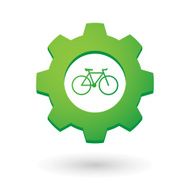 Gear icon with a bicycle