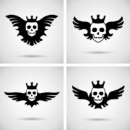 Skull With Crown And Wings N3
