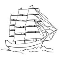 Sketch of nautical sailing vessel N2