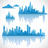 Blue cityscapes set 2