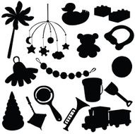 vector silhouette of different toys N2