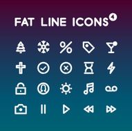 Fat Line Icons set 4