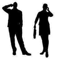 Vector silhouette of a people N309