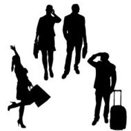 Vector silhouette of business people N103