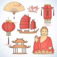 Set of traditional china symbols