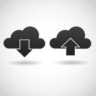 Download and upload clouds icons
