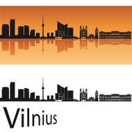 Vilnius skyline in orange background