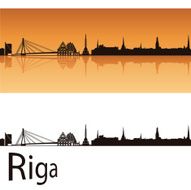 Riga skyline in orange background