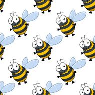 Seamless pattern of fat little honey bees