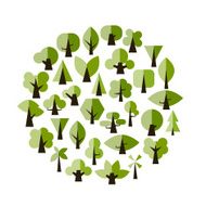 Set of green trees for your design N2