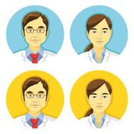 Vector doctors avatars icons set