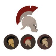 Set of four antique helmets vector illustration N2