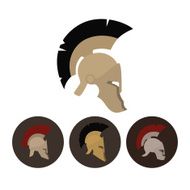 Set of four antique helmets vector illustration N3
