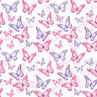 Colorful Butterflies Seamless Pattern